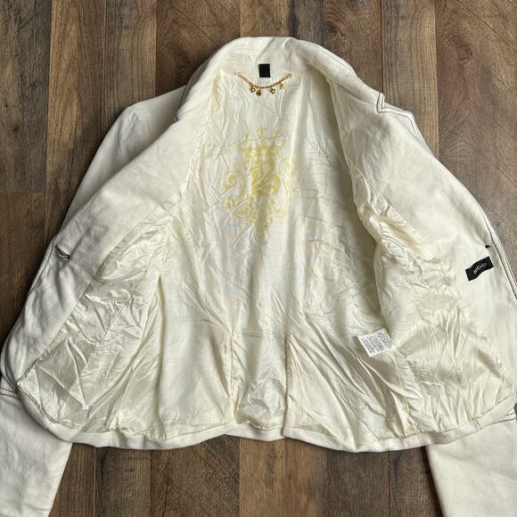 Vintage Y2K Bebe Jacket Women's Size 8 White Military Party 4288 - Picture 2 of 13